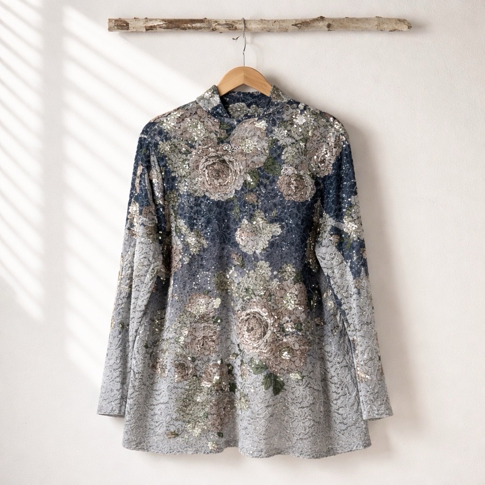 Origami by Vivien Floral Lace Sequin Blazer - Picture 2 of 4